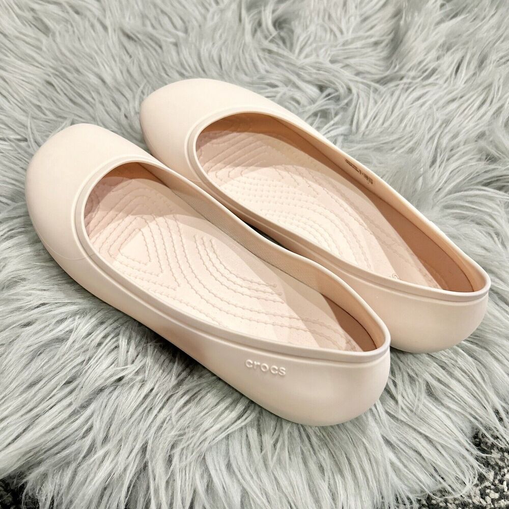 Crocs Women's Pink Quartz Brooklyn Flats Size 6 Ballet Slips - Picture 2 of 6
